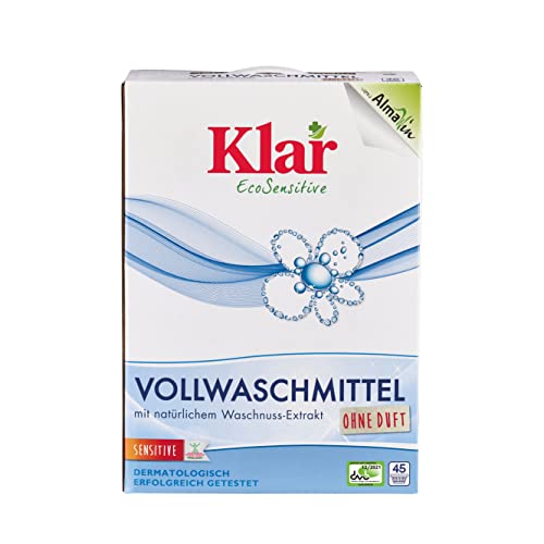 Klar eco Sensitive Vollwaschmittel 2,475kg, ohne Duft, 45 Waschladungen, für Allergiker