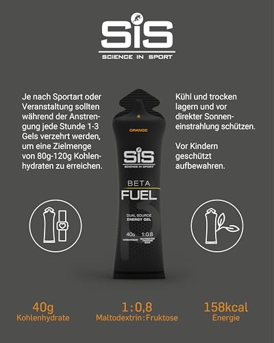 Science in Sport BETA Fuel Gels, 6 x 60ml, Orange