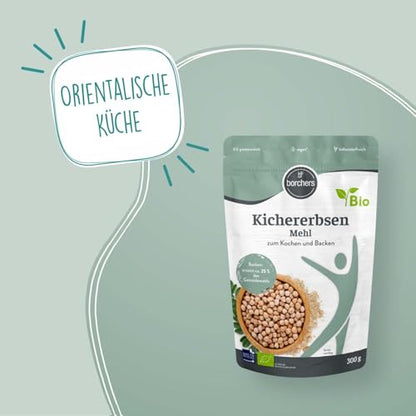 borchers Bio Kichererbsen Mehl | 300g | Reich an Ballaststoffen | Proteinquelle | Ideal für orientalische Gerichte | Von Natur aus vegan