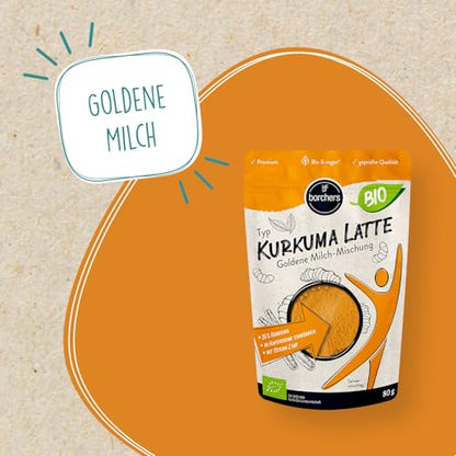 borchers Kurkuma Latte - Goldene Milch-Mischung | 80g | Bio- Qualität | von Natur aus vegan | DE-ÖKO-006