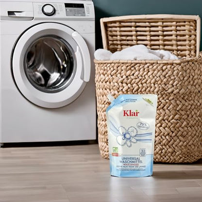 Klar eco Sensitive Universalwaschmittel Waschnuss Nachfüllbeutel 1,5l, ohne Duft, für Allergiker