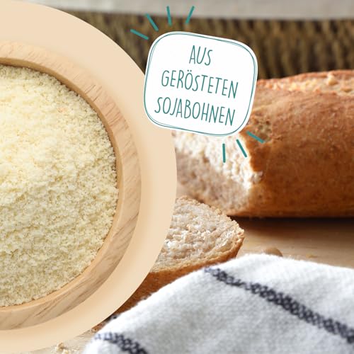 BORCHERS Bio Sojamehl, 350g, aus gerösteten Sojabohnen, veganer Ei-Ersatz, Premium Mehl, zum Backen & Kochen