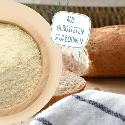 BORCHERS Bio Sojamehl, 350g, aus gerösteten Sojabohnen, veganer Ei-Ersatz, Premium Mehl, zum Backen & Kochen