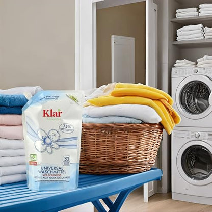 Klar eco Sensitive Universalwaschmittel Waschnuss Nachfüllbeutel 1,5l, ohne Duft, für Allergiker