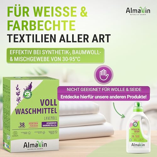 AlmaWin Vollwaschmittel Pulver Lavendel