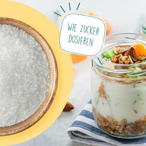 BORCHERS Schugga, Kristalline Streusüße 300g, Erythrit-Sucralose Mischung, 1:1 wie Zucker, kalorienfrei & zuckerfrei, Zuckerersatz, Süßungsmittel, Zuckeralternative (300g Pack))