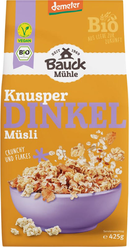 Bauckhof Dinkel Müsli, Knusperzart (1 x 425g) - fit and life shop