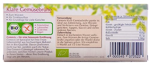 Cenovis Bio Klare Gemüsebrühe, laktosefrei, glutenfrei und vegan, 4er Pack (4 x 126 g)