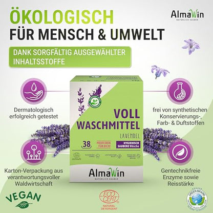 AlmaWin Vollwaschmittel Pulver Lavendel