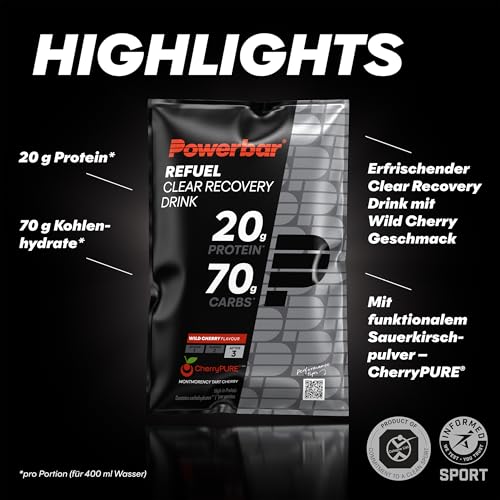 Powerbar Black Line Refuel Clear Recovery Drink, Wild Cherry, 10 × 97 g