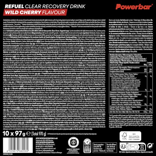 Powerbar Black Line Refuel Clear Recovery Drink, Wild Cherry, 10 × 97 g