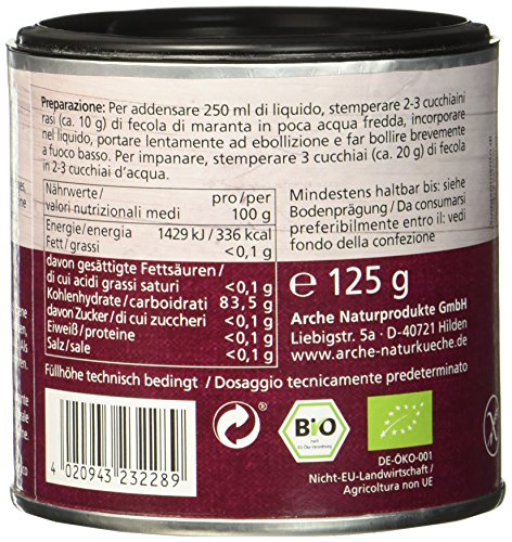 Arche Pfeilwurzelstärke Jetzt Bio Backzutat, 125 g