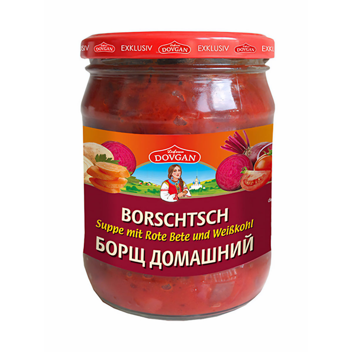 Dovgan Borschtsch Suppe mit Rote Bete und Weißkohl,(5 x 480 g) - fit and life shop