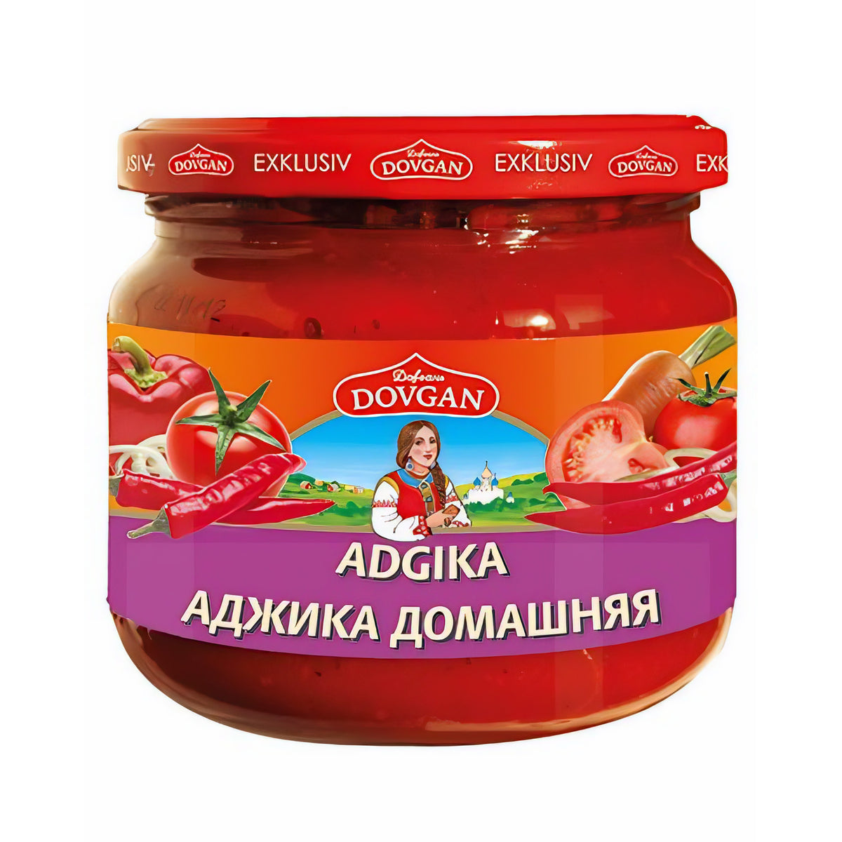 DOVGAN "Adgika" Tomaten-Paprika-Sauce scharf 12x380 ml - fit and life shop