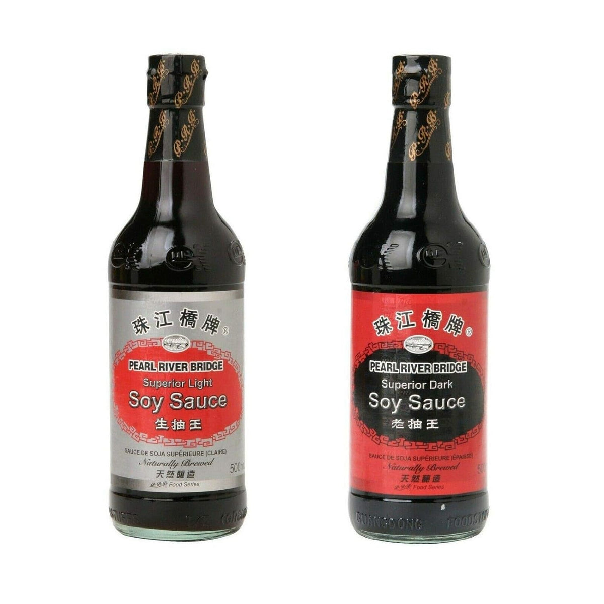 Pearl River Bridge Doppelpack:Sojasauce Hell + Dunkel Mix Sojasoße(2x500ml) - fit and life shop
