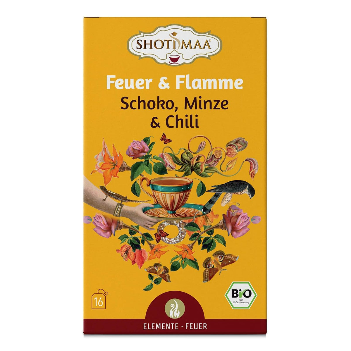 Shoti Maa Bio-Ayurveda-Tee Feuer & Flamme - Schoko, Minze & Chili, (6x32g) - fit and life shop