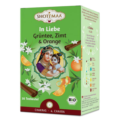 Shoti Maa Bio-Ayurveda-Tee In Liebe - Grüntee, Zimt & Orange, (28.8g) - fit and life shop