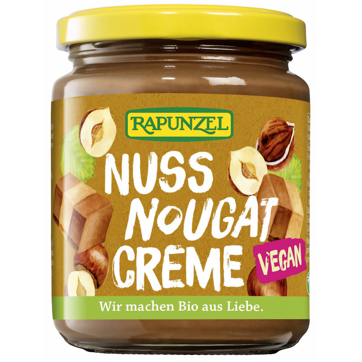 Rapunzel Bio Nuss-Nougat-Creme vegan, cremige Haselnuss-Schokoladencreme in Glas, für Brot und Desserts, ab 250g