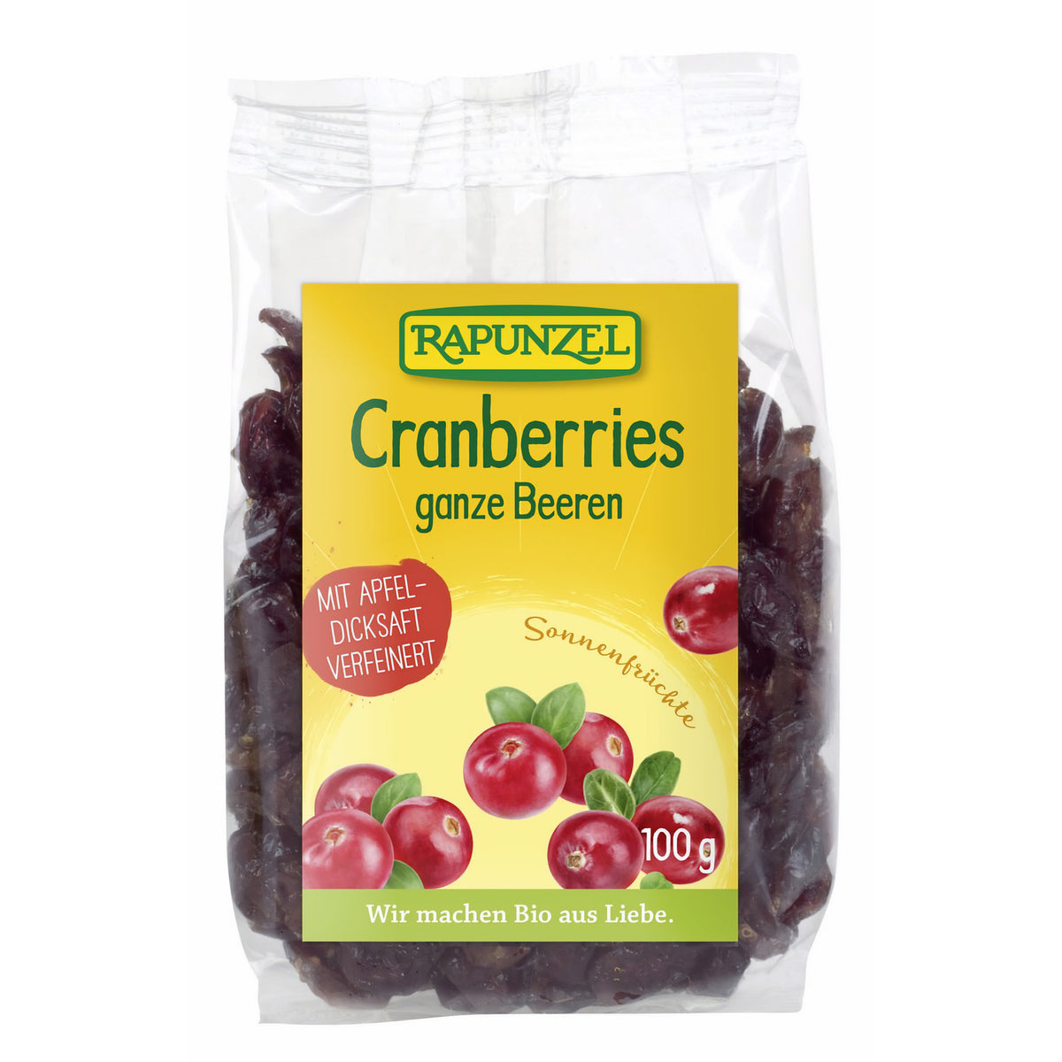 Getrocknete Bio-Himbeeren von Rapunzel, hochwertige Früchte für Snacks und Mus, ab 100g.