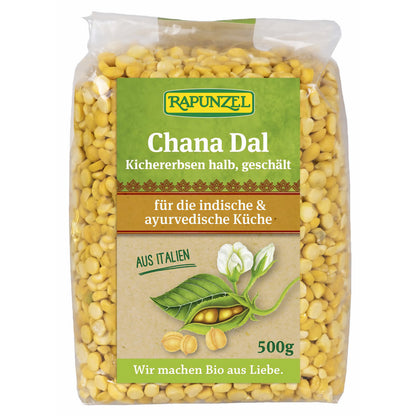 Rapunzel Chana Dal, Kichererbsen halb, geschält (500g) - fit and life shop