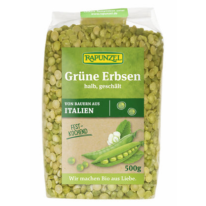 Rapunzel Erbsen grün, halb, geschält Bio, (500g) - fit and life shop