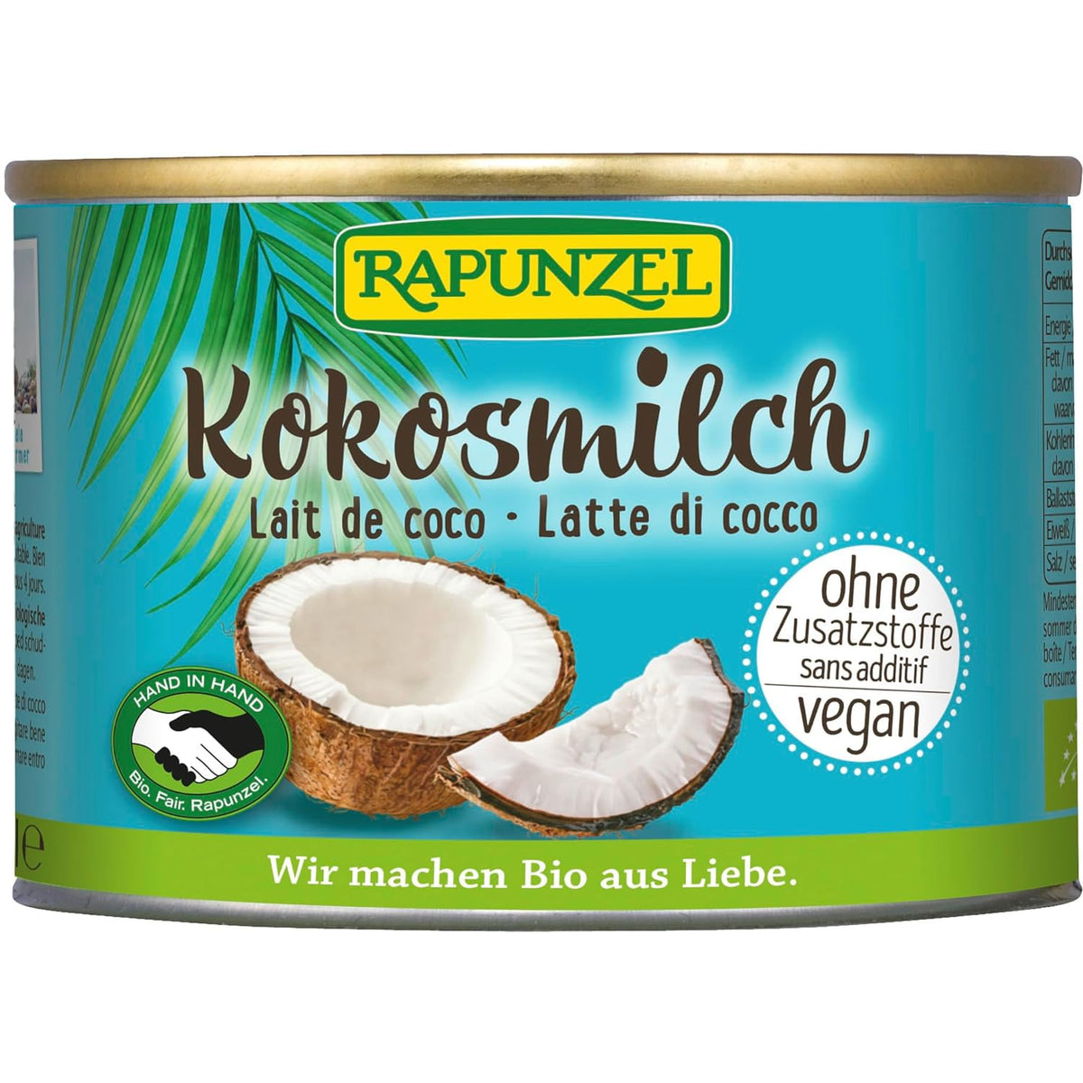 Rapunzel Bio Kokosmilch HIH  200 ml - fit and life shop