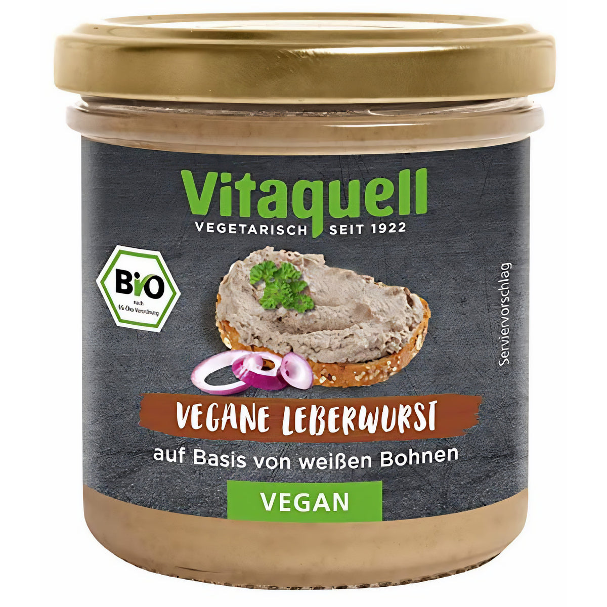 Vitaquell Vegane Leberwurst auf Basis von weißen Bohnen, 125 g im Glas - fit and life shop