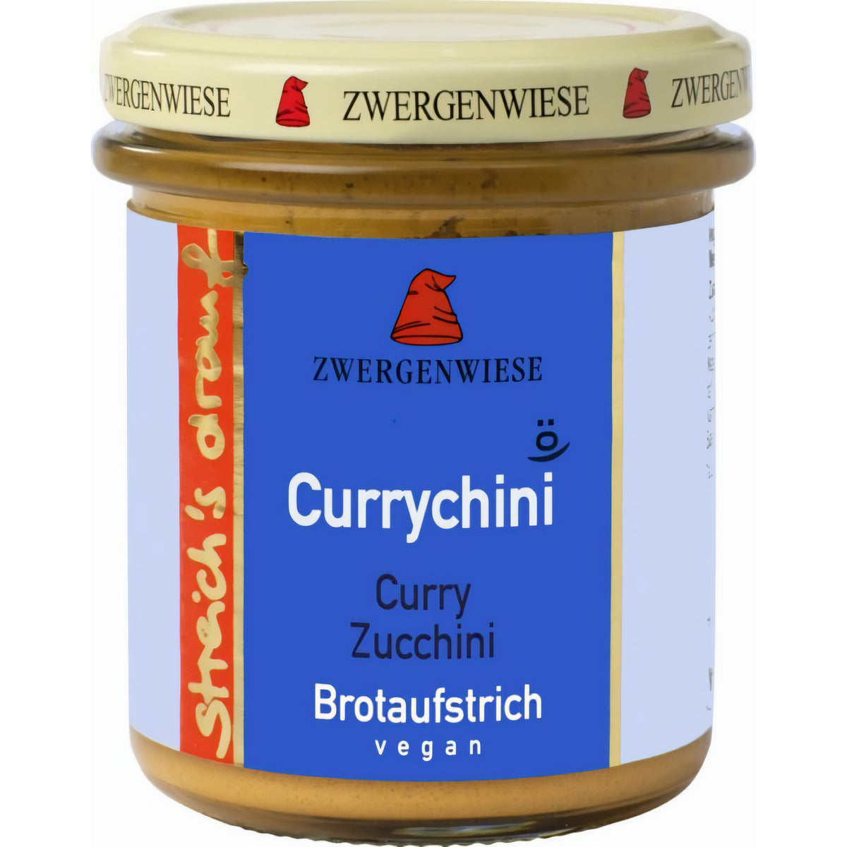Zwergenwiese Bio Aufstrich streichs drauf Currychini (Curry-Zucchini) laktosefrei, 160 g - fit and life shop