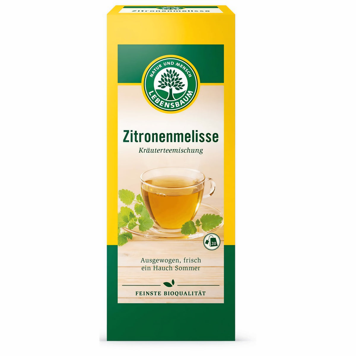 Lebensbaum Bio Zitronenmelisse Frühstückstee, getrocknete Kräuter, 30g, frischer Zitronenmelissen-Blatt, natürliche Teemischung