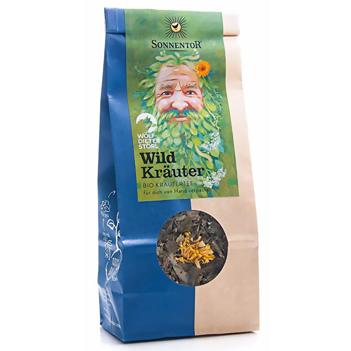 Bio Wildkräuter-Tee von Sonnentor, lose Kräutertee in 50g Packung mit frischen, wilden Kräutern für natürlichen Geschmack.