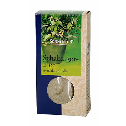 Gemahlener Sonnentor Bio Schabzigerklee zum Kochen, frisches grünes Gewürz in 40g Packung, natürliche und aromatische Zutat