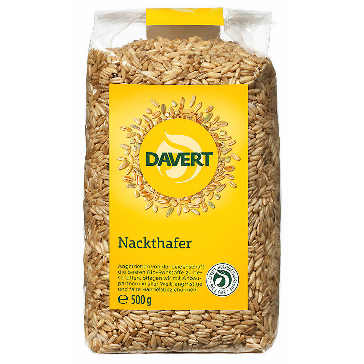 Davert Nackthafer 500g - fit and life shop