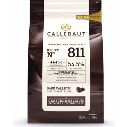 Callebaut Receipe No. 811 Kuvertüre Callets, Zartbitterschokolade, 54,5% Kakao(2500g) - fit and life shop