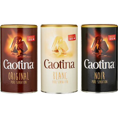 Caotina, original, noir, blanc, Kakao Pulver mit Schweizer Schokolade(3 x 500g) - fit and life shop