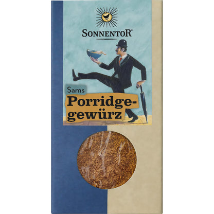 Sonnentor Sams Porridge Gewürz in 70g Dose, aromatisches Gewürz für Frühstücks-Porridge mit natürlichen Zutaten.
