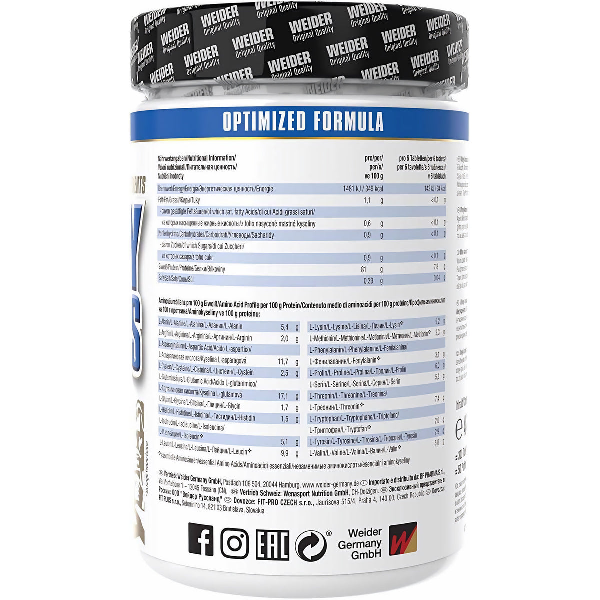 Weider Whey Aminos - (300 tablets) - fit and life shop