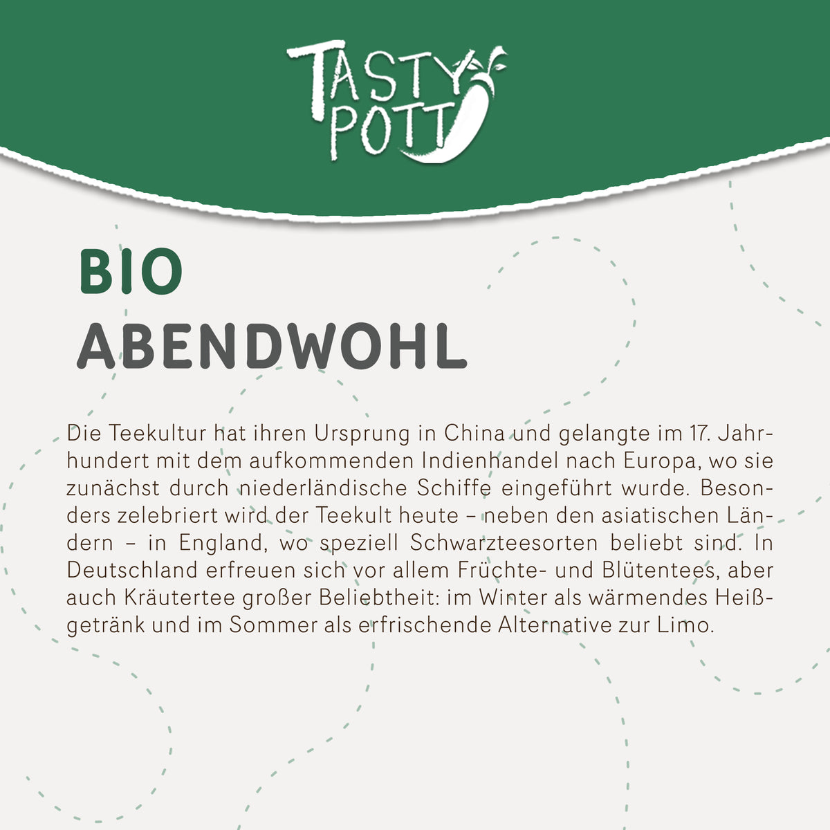 Tasty Pott Bio Abendwohl Tee 20g Dose - fit and life shop