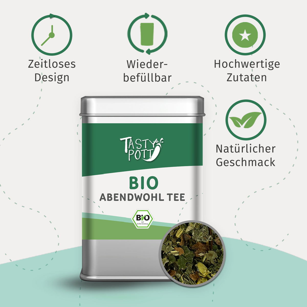 Tasty Pott Bio Abendwohl Tee 20g Dose - fit and life shop