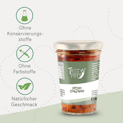 Pesto Italiano - Kräuter Pesto - 150g Glas von Tasty Pott - fit and life shop
