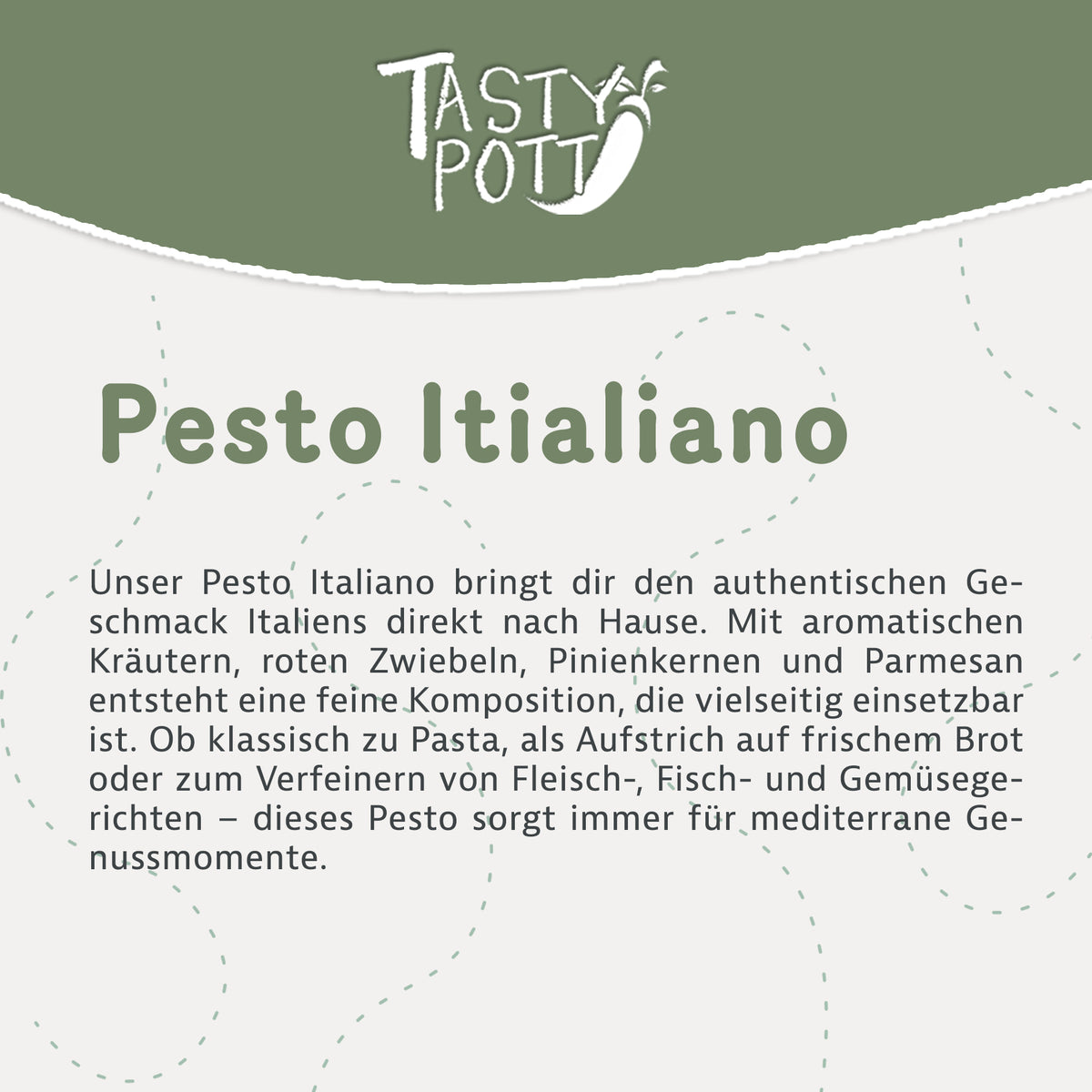 Pesto Italiano - Kräuter Pesto - 150g Glas von Tasty Pott - fit and life shop
