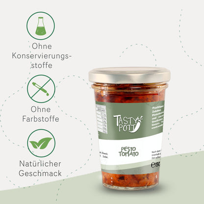 Pesto Tomato - Tomatenpesto  | 150g Glas Tasty Pott - fit and life shop
