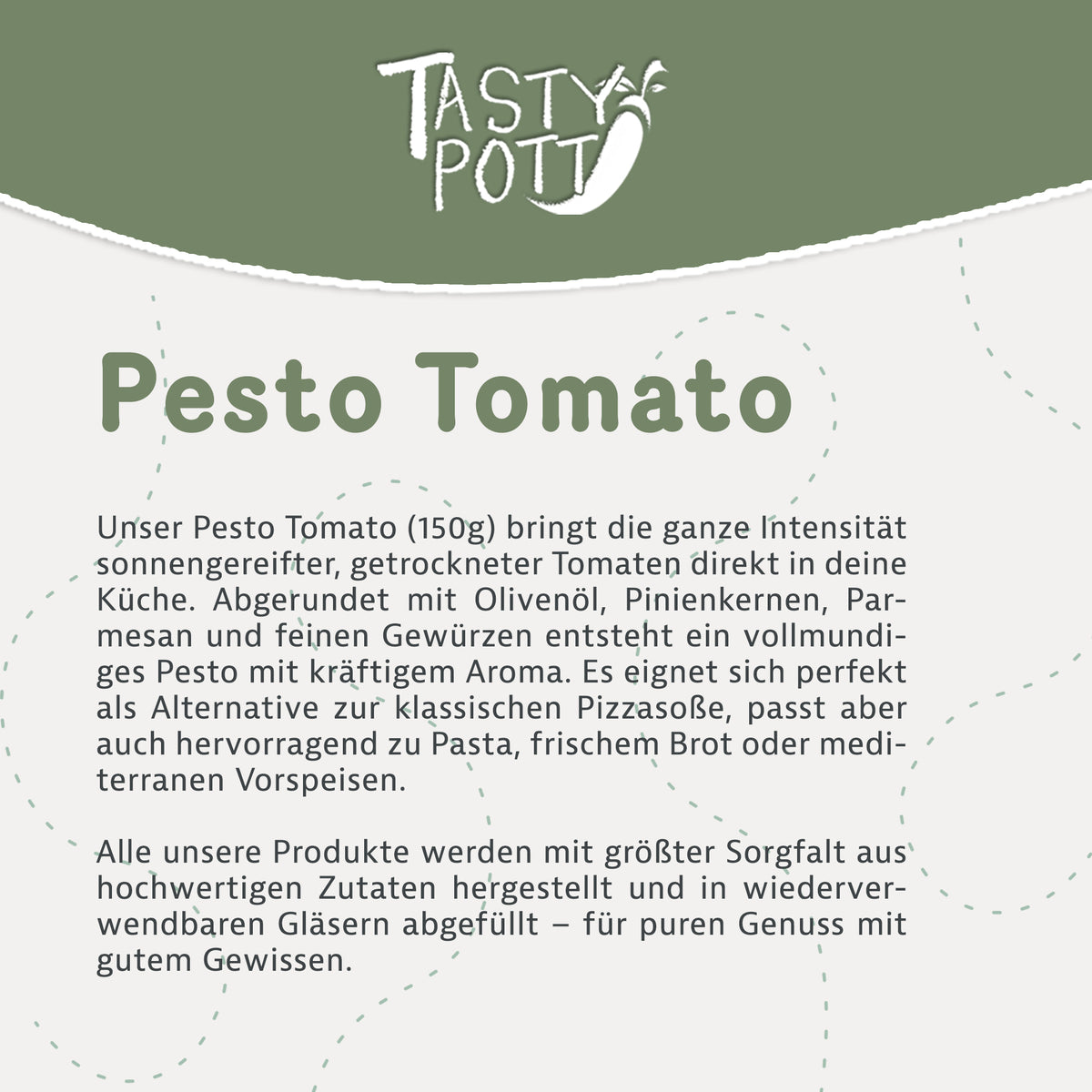 Pesto Tomato - Tomatenpesto  | 150g Glas Tasty Pott - fit and life shop