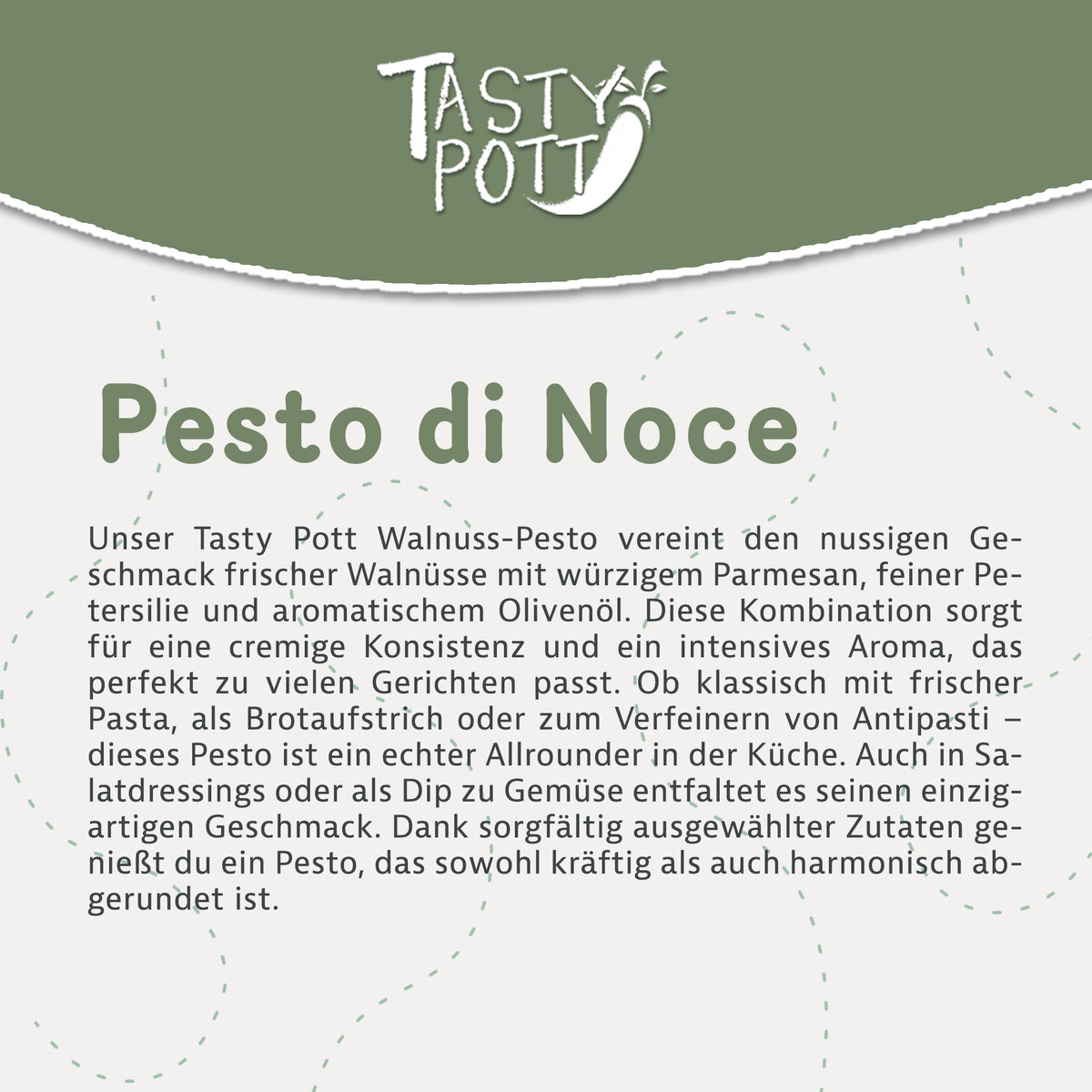 Walnuss-Pesto - Pesto di Noce mit Walnuss & Parmesan | 150g Glas Tasty Pott - fit and life shop