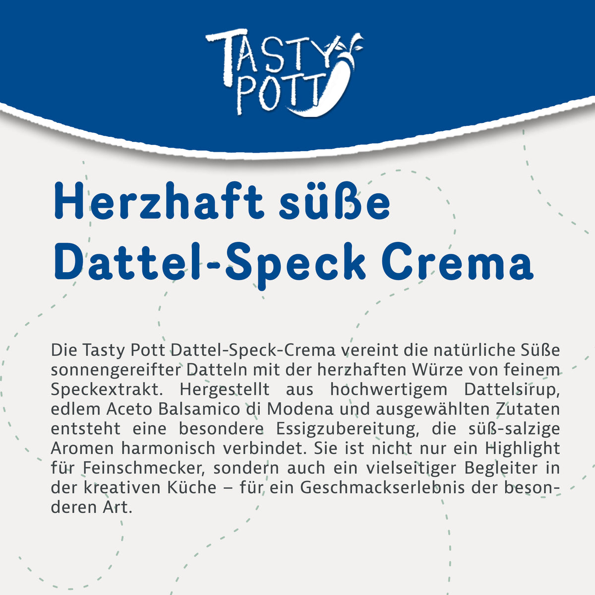 Dattel Speck Crema Essigzubereitung - 100 ml Flasche von Tasty Pott - fit and life shop