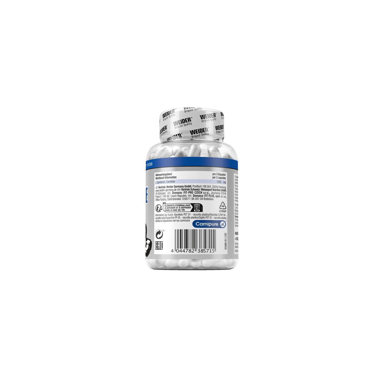 WEIDER L-Carnitin Kapseln hochdosiert (100Kapseln) - fit and life shop