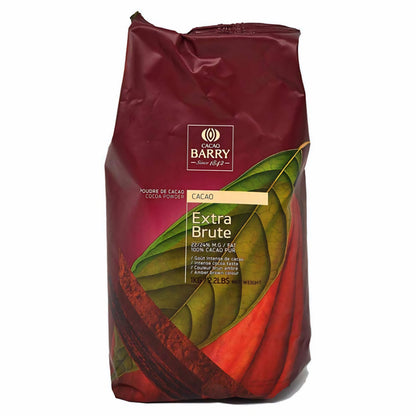 Callebaut Kakaopulver Extra Brute in 1kg Verpackung, feines dunkles Kakaopulver für Back- und Kochrezepte