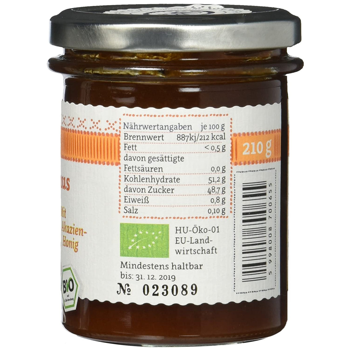 Tarpa Bio Aprikosenmus mit Akazienhonig - fit and life shop