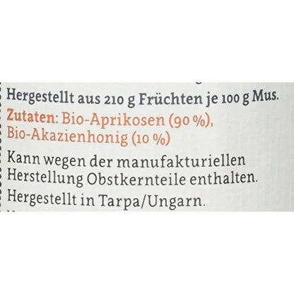 Tarpa Bio Aprikosenmus mit Akazienhonig - fit and life shop