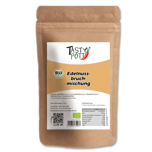 Tasty Pott Bio Edelnussbruchmischung 1000g Beutel - fit and life shop