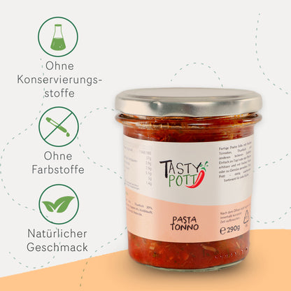 Pasta Tonno Pastasoße - Thunfisch Sauce - 290g Glas von Tasty Pott - fit and life shop